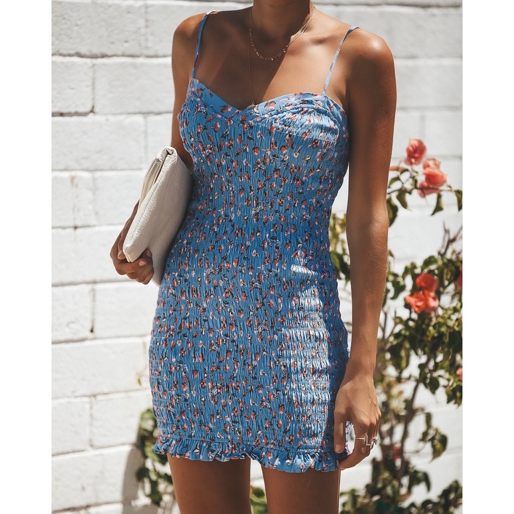 SECRET ADMIRER SMOCKED DRESS